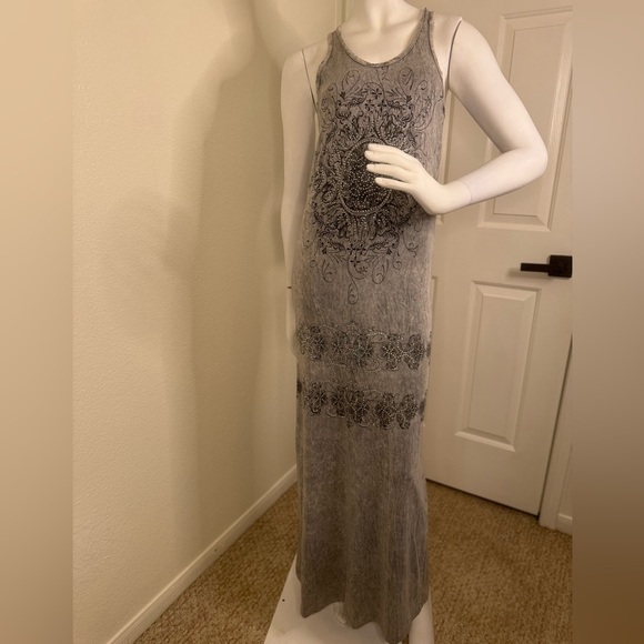 Vocal Tie Dye Print Bedazzled Crystal Rhinestones Studded Maxi Dress Small. #95 - Picture 1 of 11